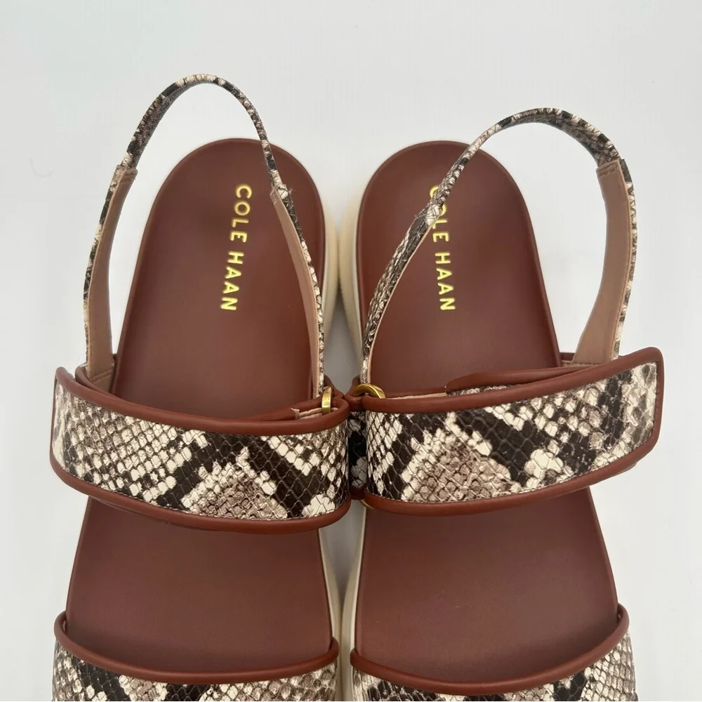 New Cole Haan Women's Zerogrand Merrit Sandal snake print size 10.5 B
